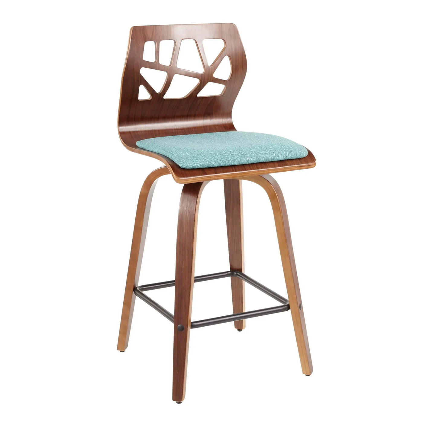 Folia - Mid Century Modern Fixed Height Counter Stool With Swivel (Set of 2) by HouseOfZazla