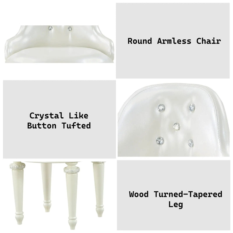 Dorothy - Vanity Chair With Swivel Chair Only - Ivory by Unique Piece Furniture