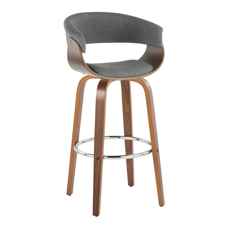 Vintage Mod - Mid Century Modern Fixed Height Barstool With Swivel With Round Footrest (Set of 2) by Unique Piece Furniture