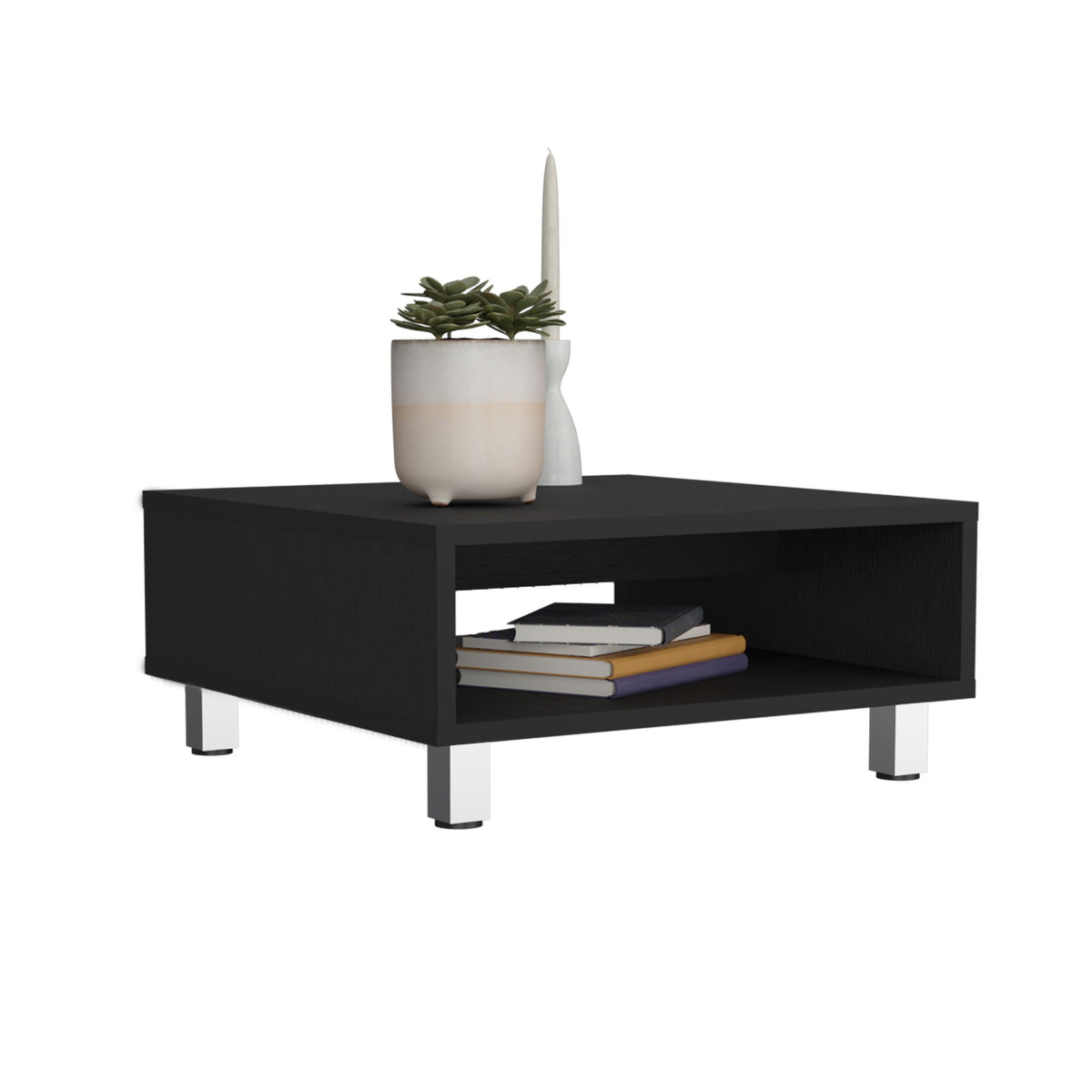 Coffee Table 1 Shelf, 4 Legs - Black, photo 2 of 7