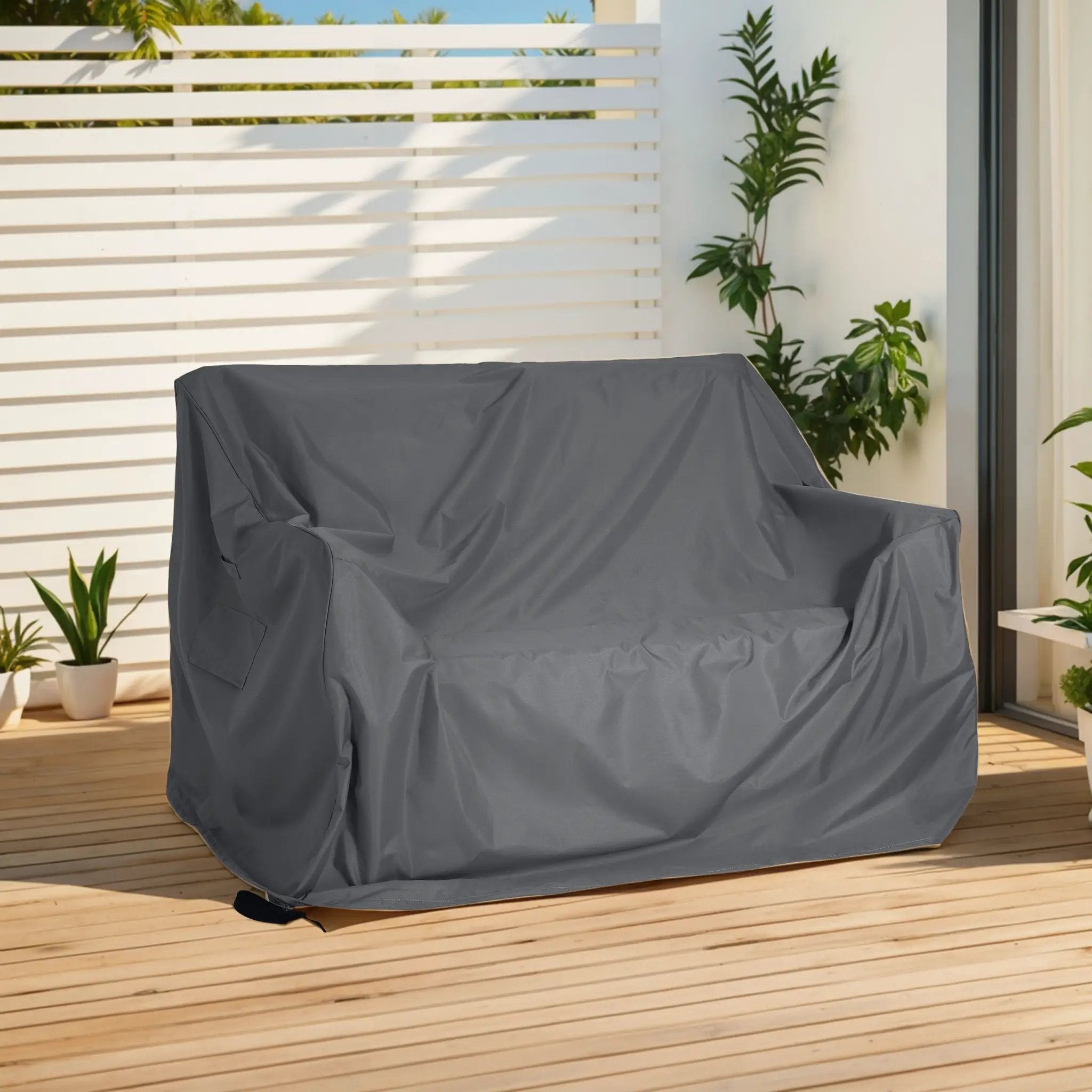 Shield Outdoor Loveseat Sofa Cover Dark Gray by HouseOfZazla