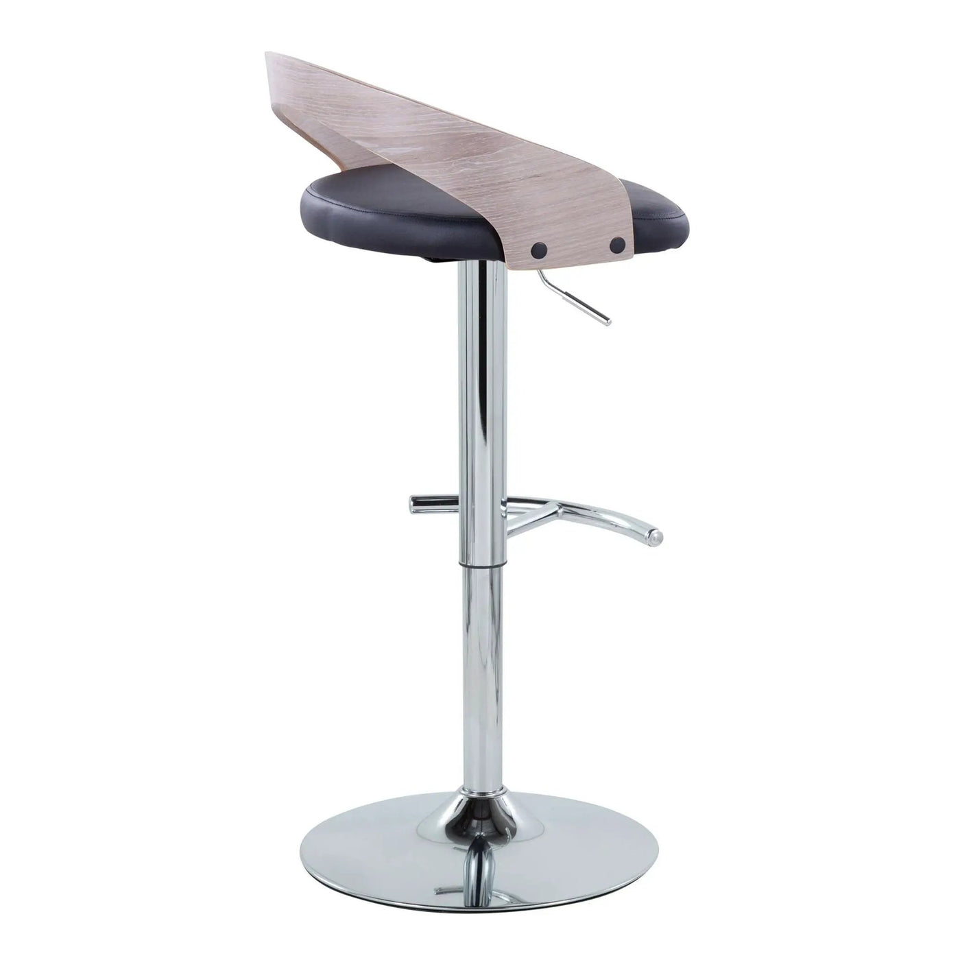 Grotto - Contemporary, Adjustable Barstool With Swivel With Rounded T Footrest (Set of 2) by HouseOfZazla