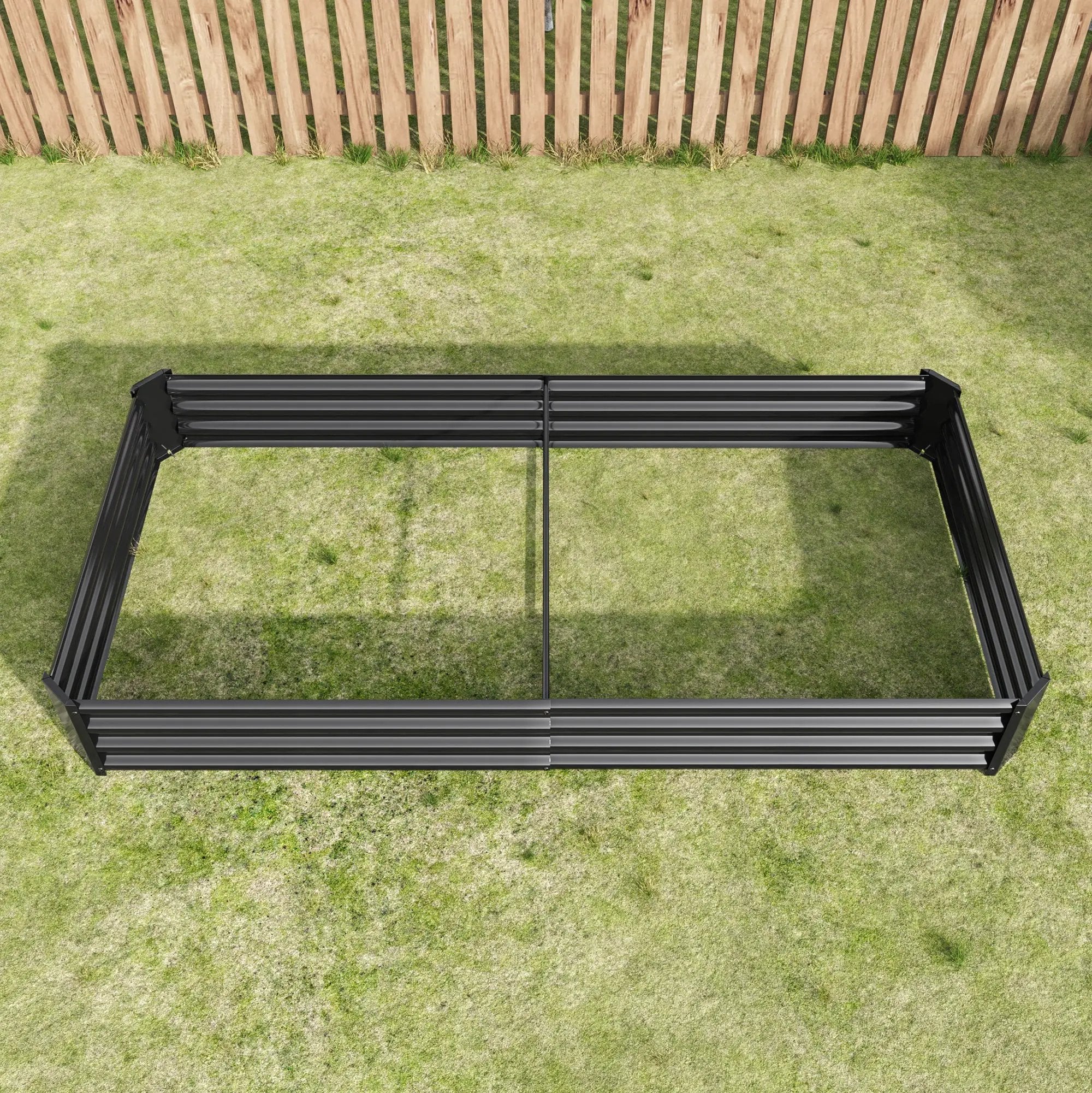 Raised Garden Bed Kit - Metal 7.6x3.7x0.98 ft Black by HouseOfZazla