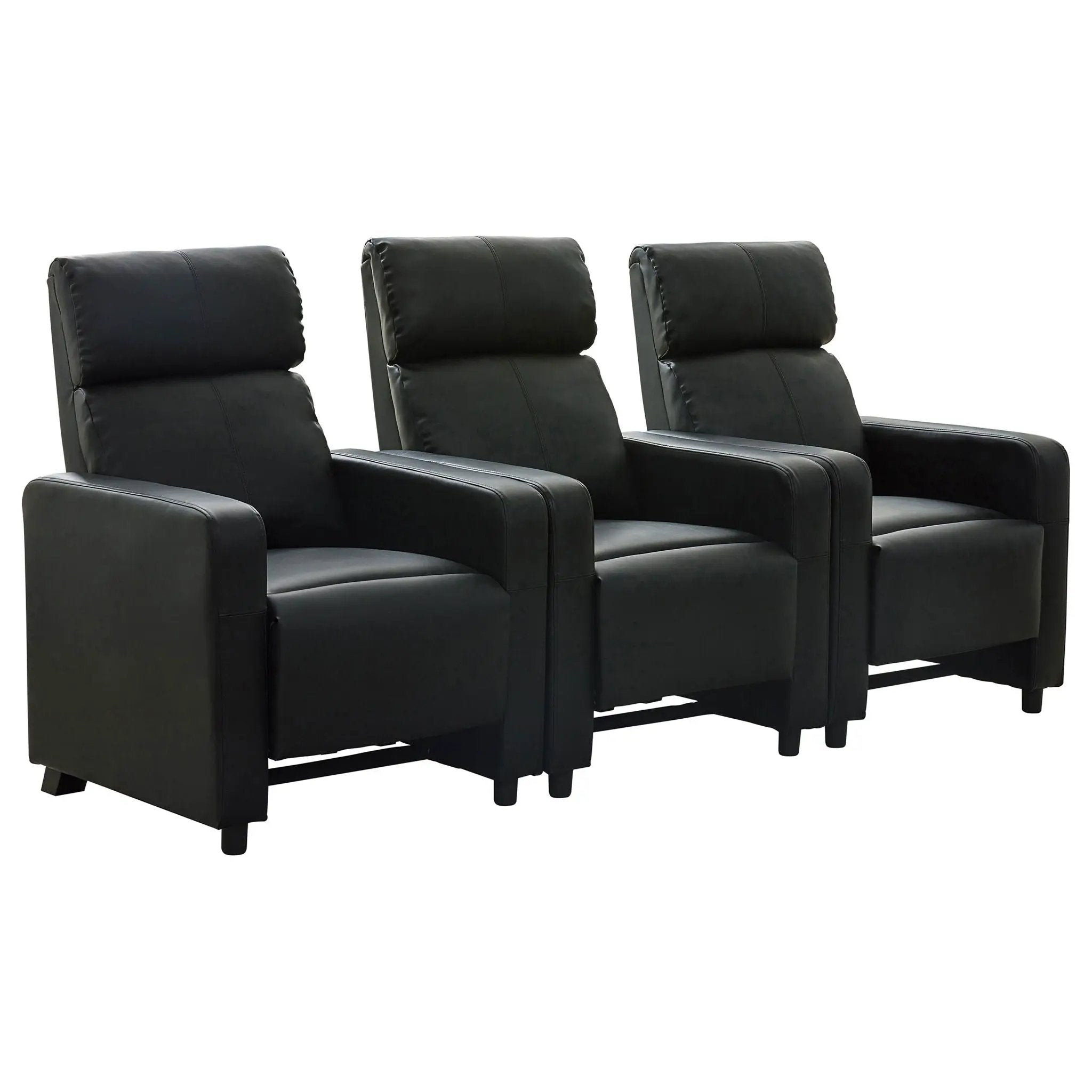 Toohey Upholstered Tufted Recliner Living Room Set Black by Unique Piece Furniture