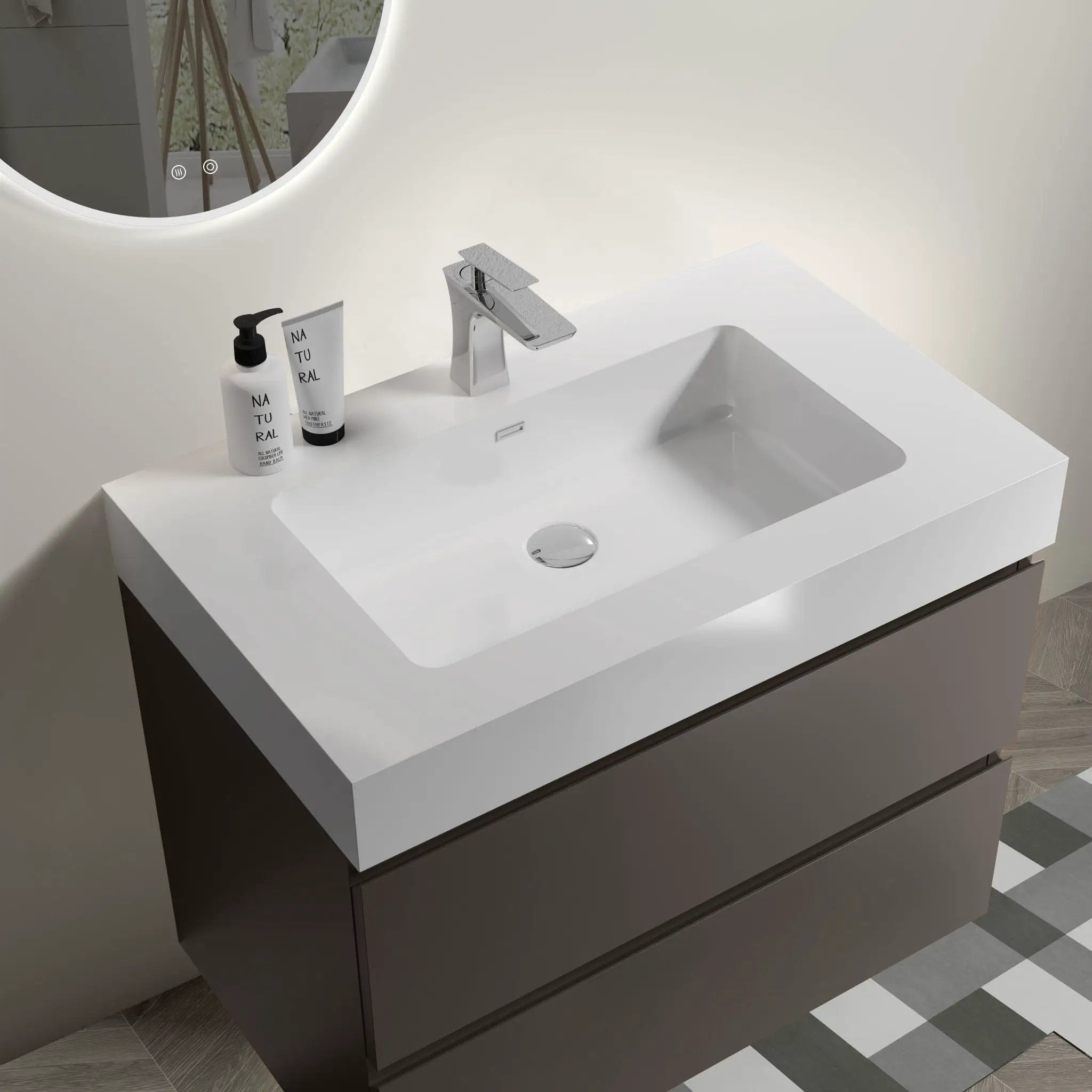 Alice - Bathroom Vanity With Sink, Wall Mounted, Floating by Unique Piece Furniture
