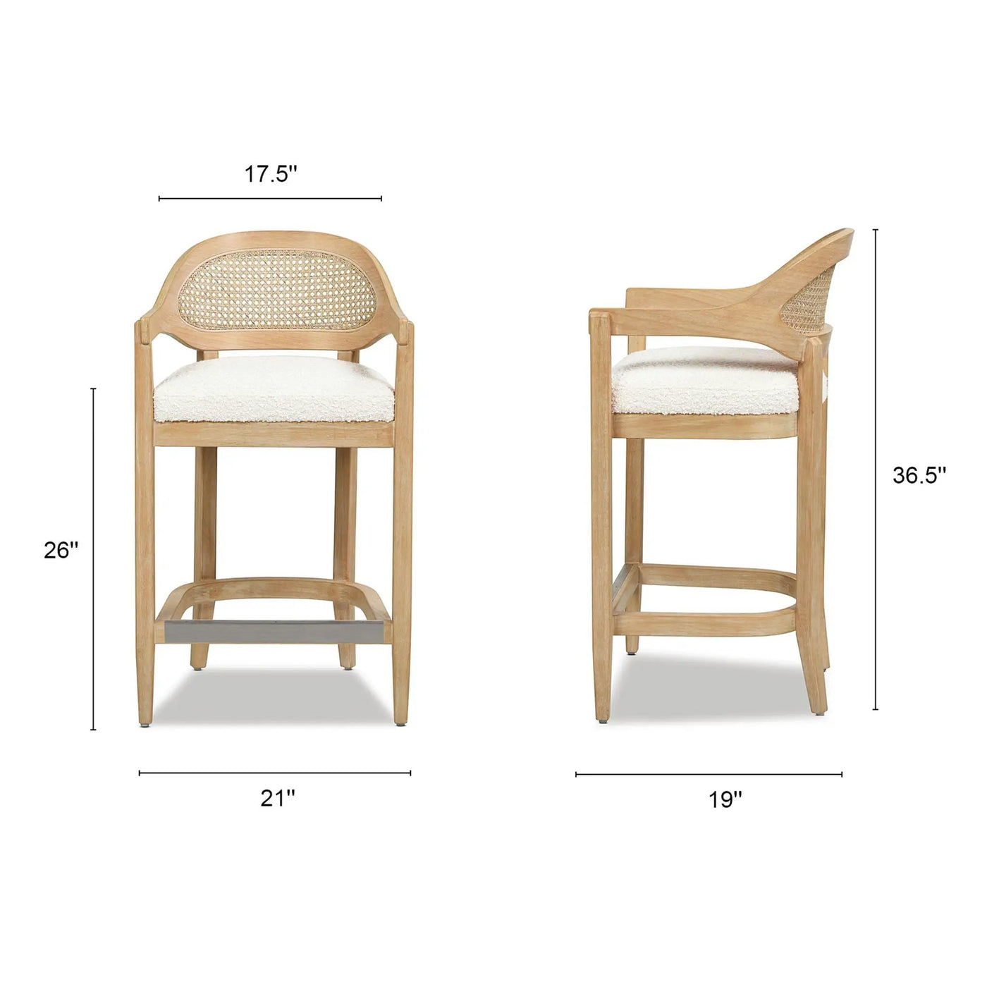 Americana - Mid-Century Modern Cane Back Counter Stool by HouseOfZazla