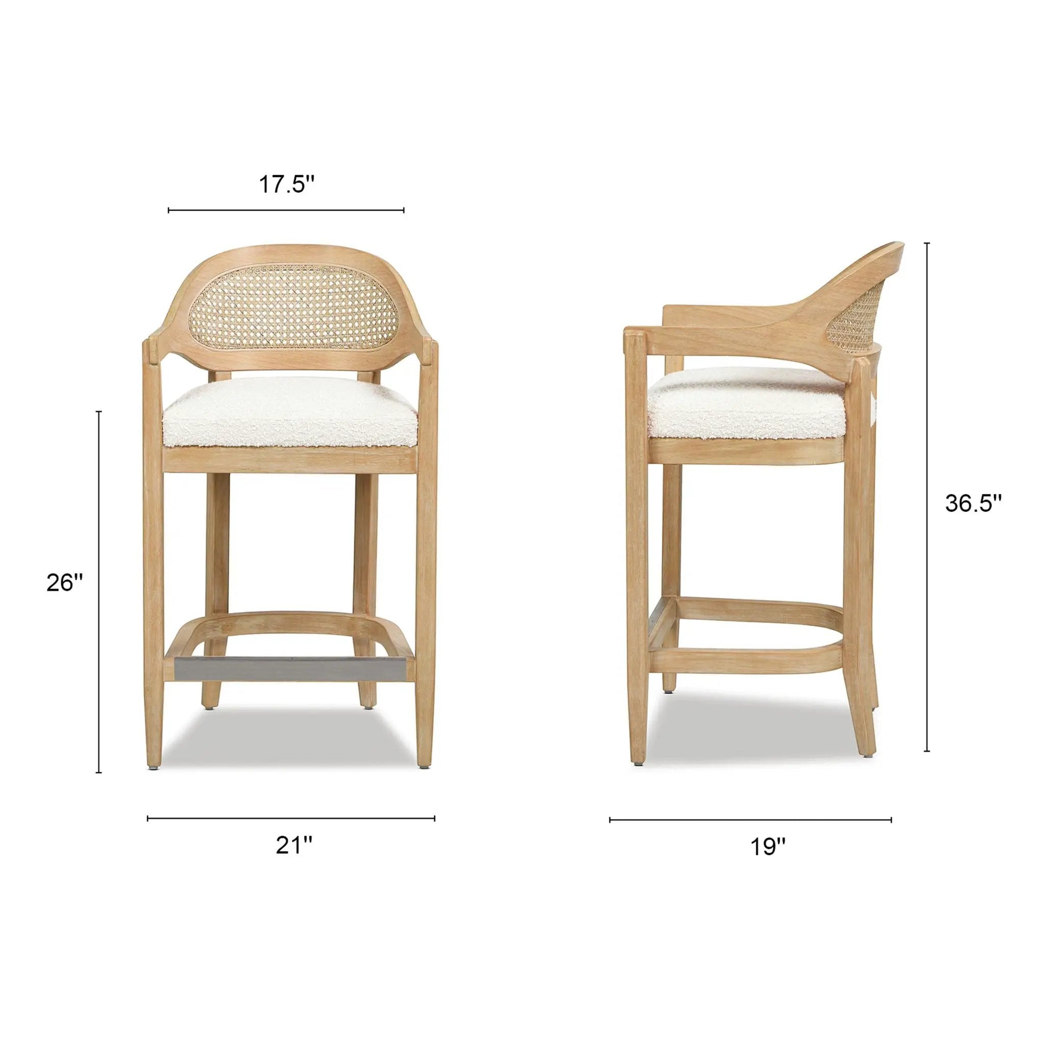 Americana - Mid-Century Modern Cane Back Counter Stool by HouseOfZazla