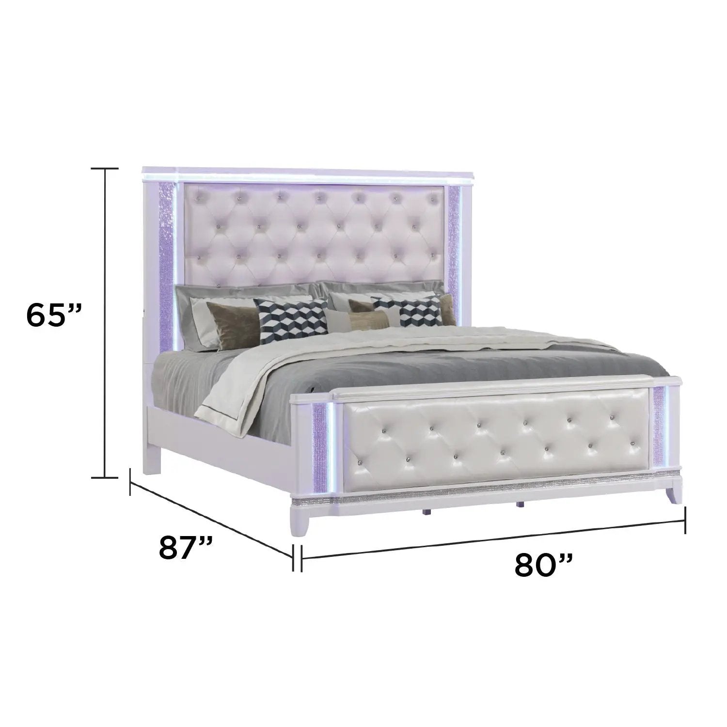 Opium - King Size Tufted Bed - White by HouseOfZazla