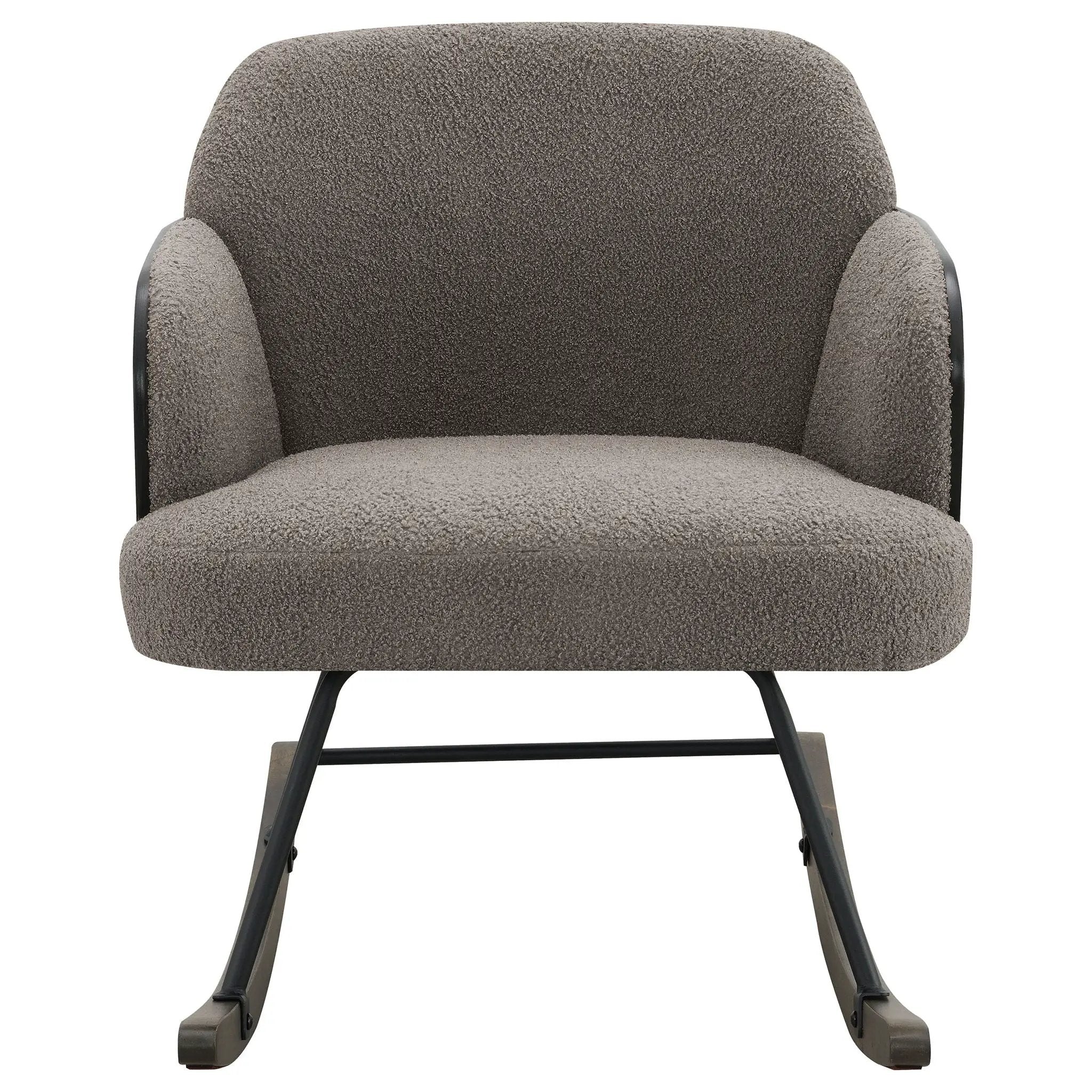 Paige Boucle Upholstered Mid Back Rocking Chair Taupe by Unique Piece Furniture