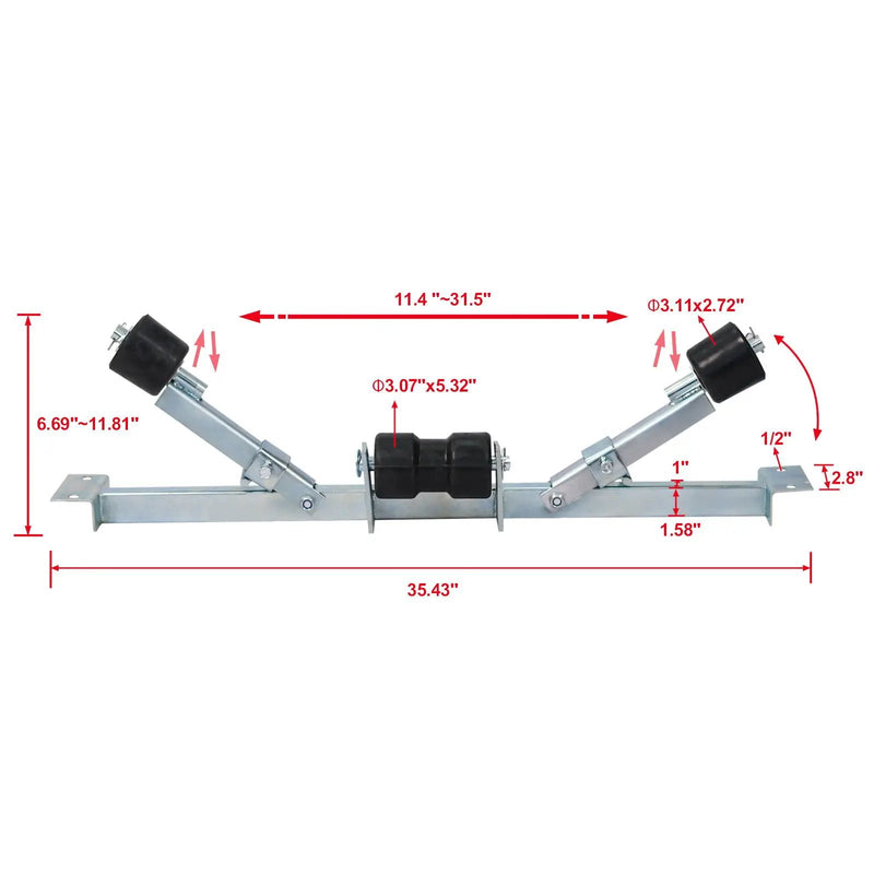 Heavy Duty Boat Trailer Support Bracket with Keel Rollers by HouseOfZazla