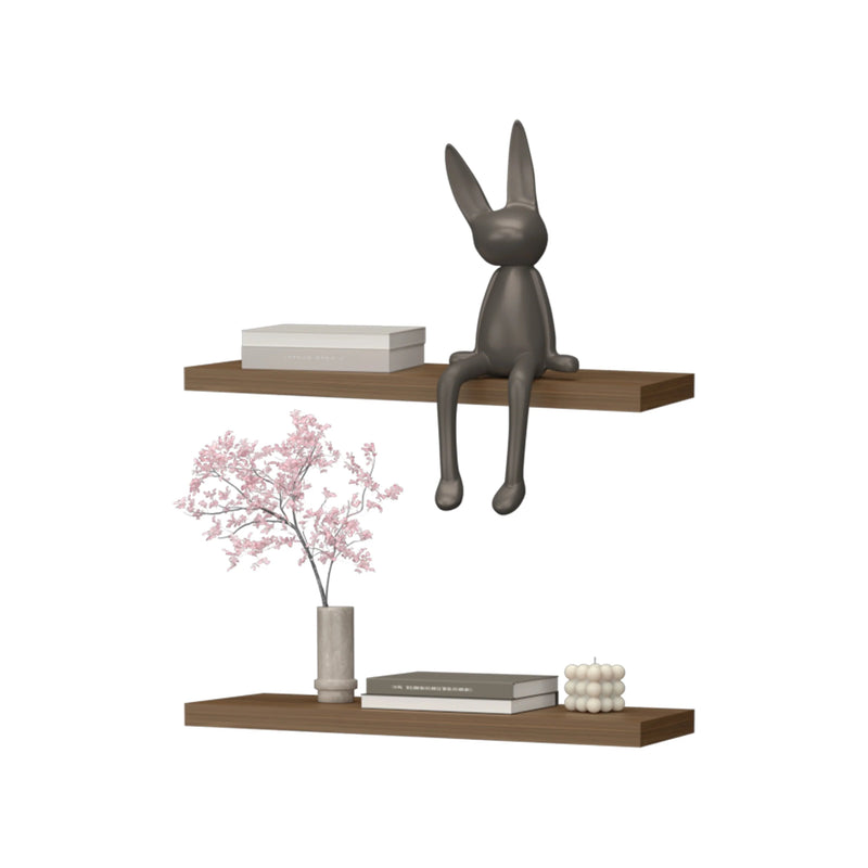 Mahogany Floating Shelf Set of 2 with Minimalist Design - Mahogany, photo 4 of 6