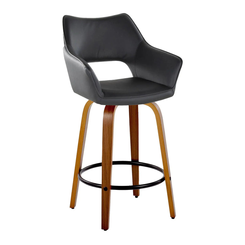 Mustang - Contemporary Fixed Height Counter Stool With Swivel With Round Footrest (Set of 2) by Unique Piece Furniture