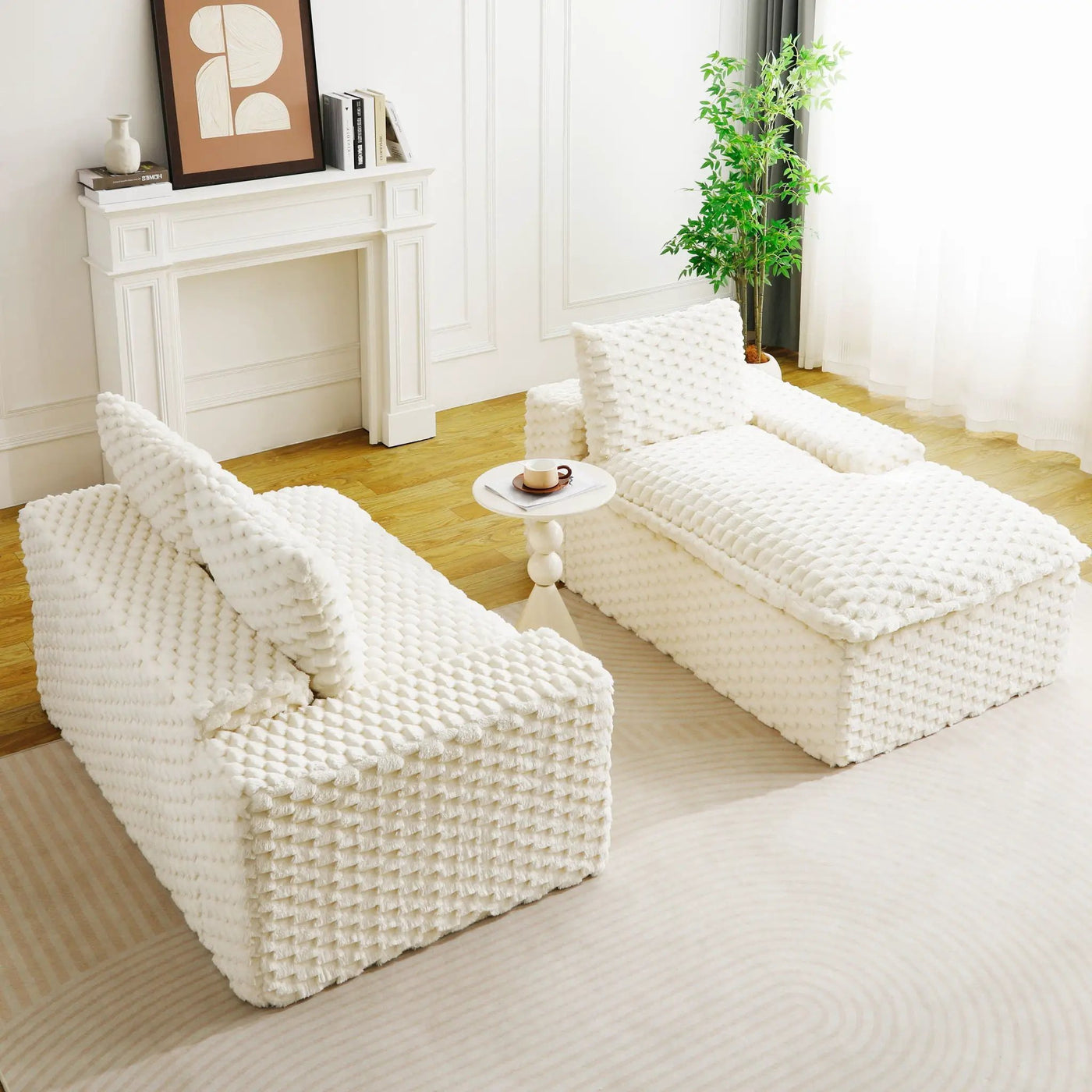 Modular Sofa, Convertible Twin Seat With Chaise Lounge by Unique Piece Furniture