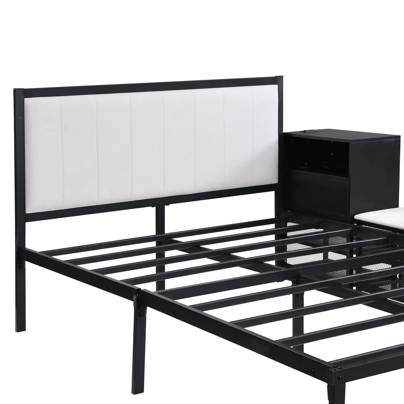 Platform Bed With 2 Tier Storage Shelves, Storage Cabinet by HouseOfZazla