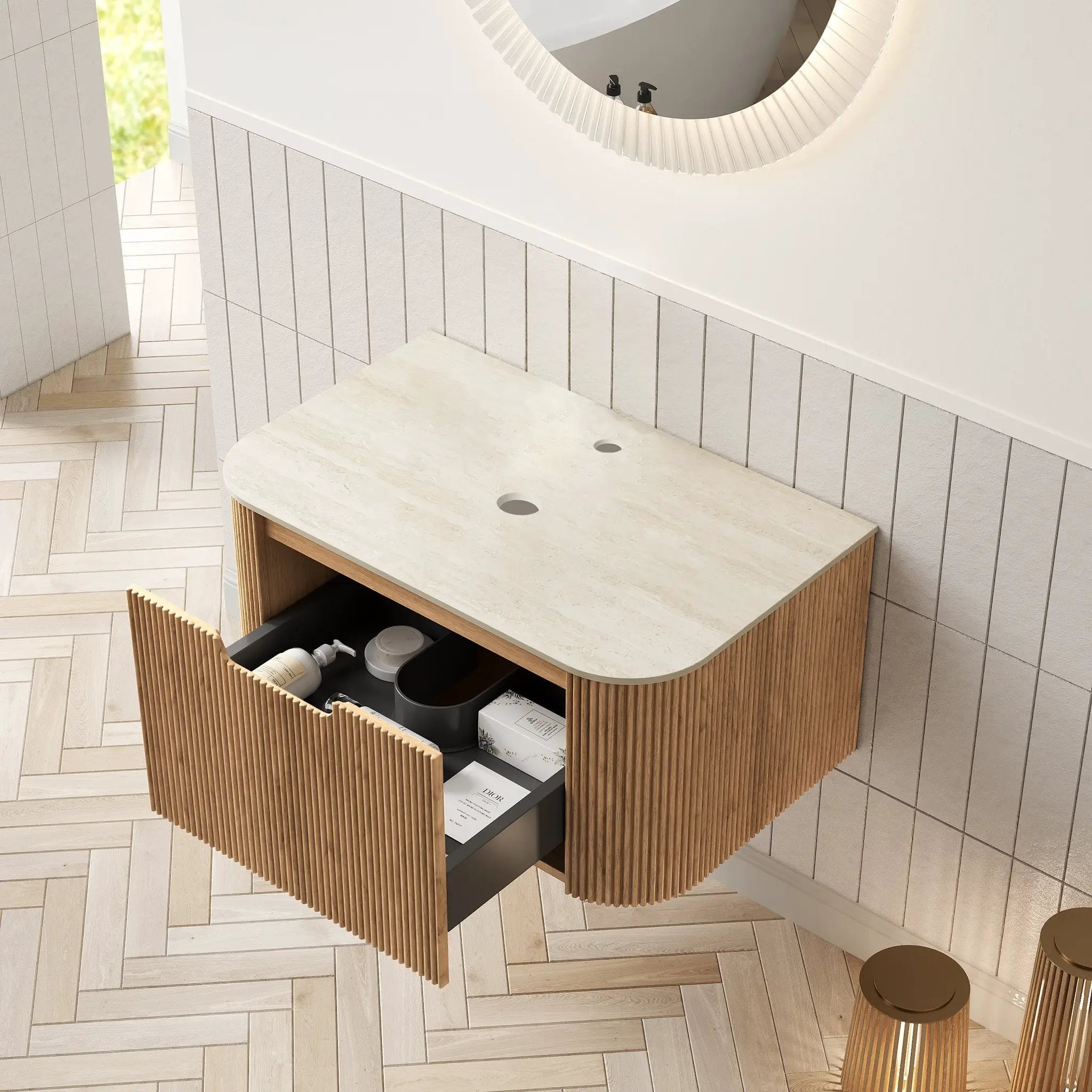 DINA 30'' Wall Mounted Plywood Cabinet with 1 Drawer by HouseOfZazla