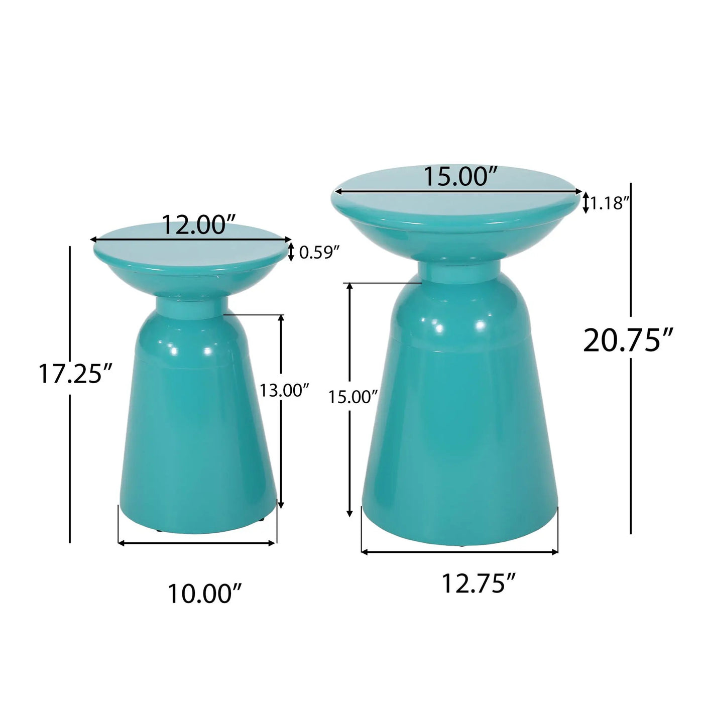Serenita Outdoor Side Tables With Flared Design (Set of 2) by HouseOfZazla