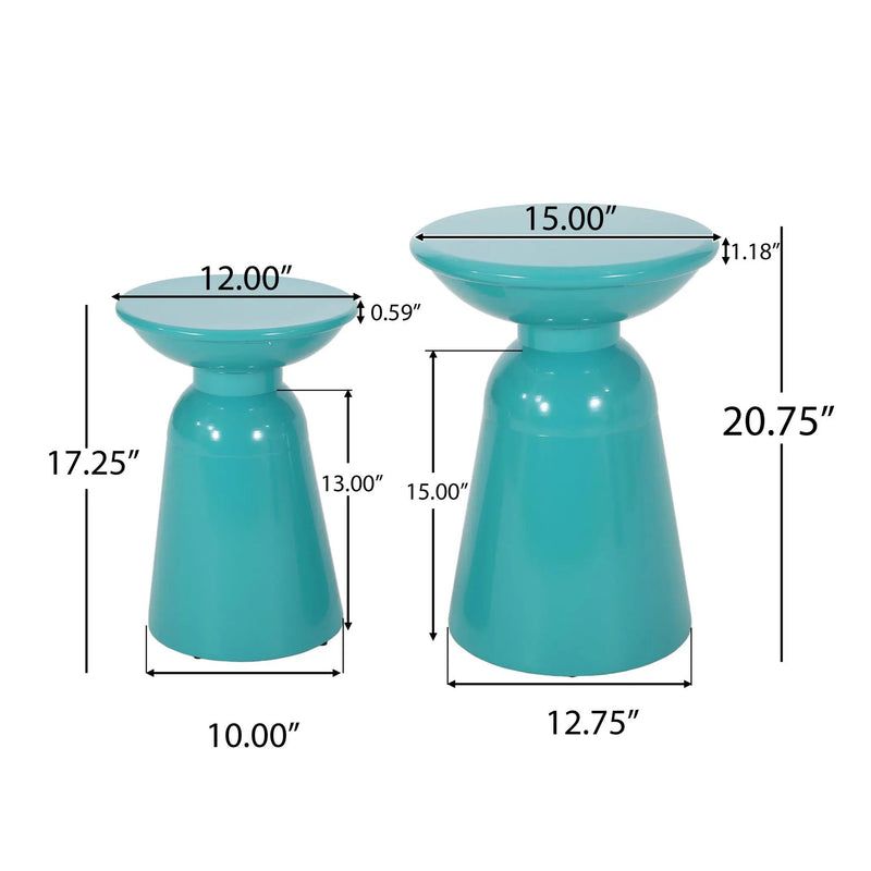 Serenita Outdoor Side Tables With Flared Design (Set of 2) by HouseOfZazla