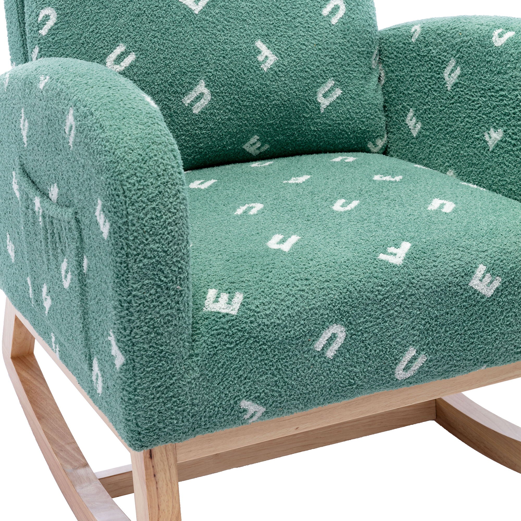 Modern Accent Rocker Armchair With Side Pocket, Upholstered High Back by HouseOfZazla