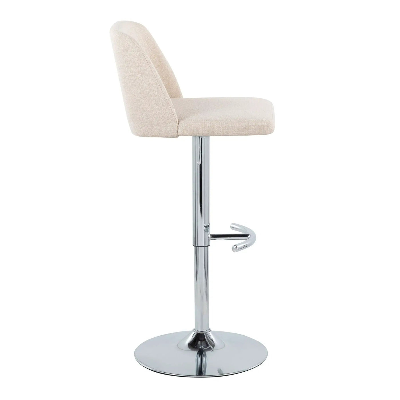 Toriano - Contemporary Adjustable Barstool With Swivel & Rounded T Footrest (Set of 2) by HouseOfZazla