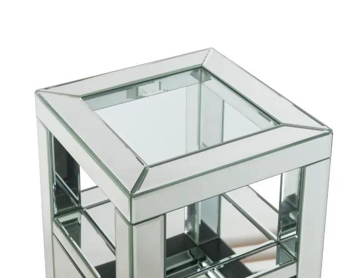 Noralie - 24" Accent Table - Clear Glass, Mirrored & Faux Diamonds by Unique Piece Furniture