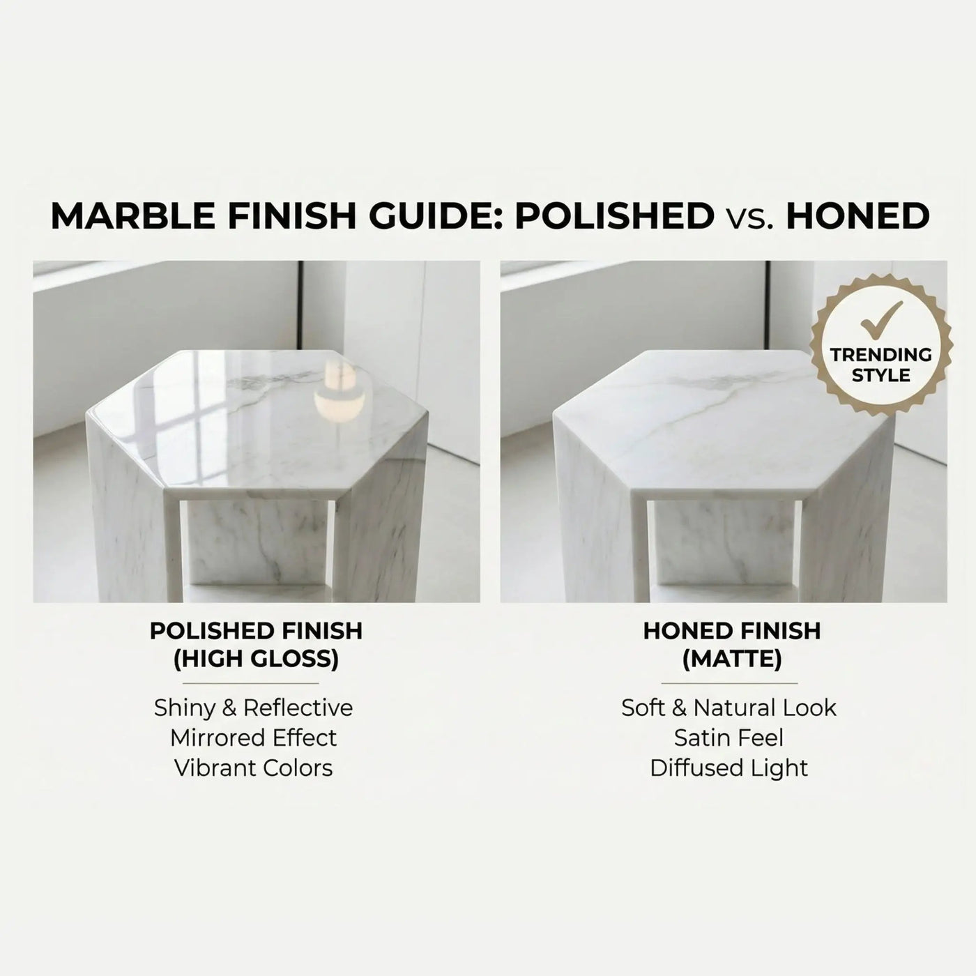 Modern Minimalist Hexagon Side Table by Unique Piece Furniture