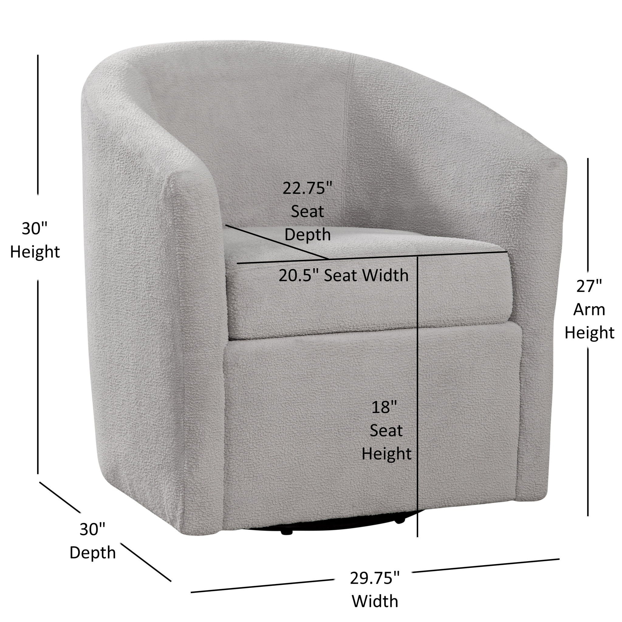 Oaklynn - Barrel Style Swivel Accent Chair by HouseOfZazla