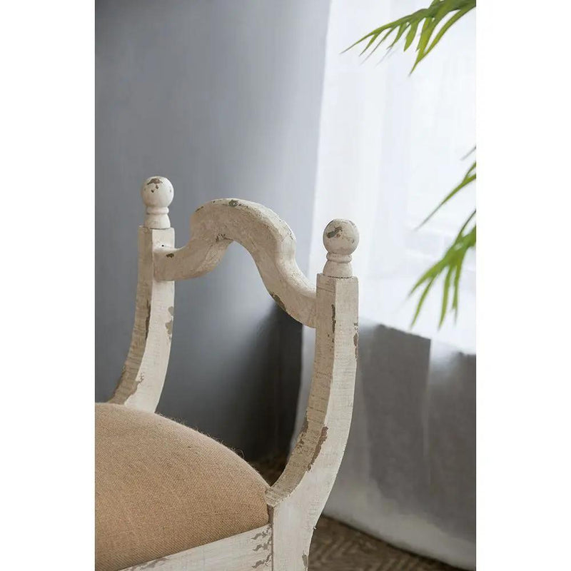 Harlow - Bench, Farmhouse / French Country Style Vanity Chair - Beige / White by Unique Piece Furniture