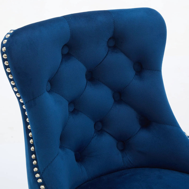 Swivel Bar Stools With Button Tufted Design And Rivet Trim by Unique Piece Furniture