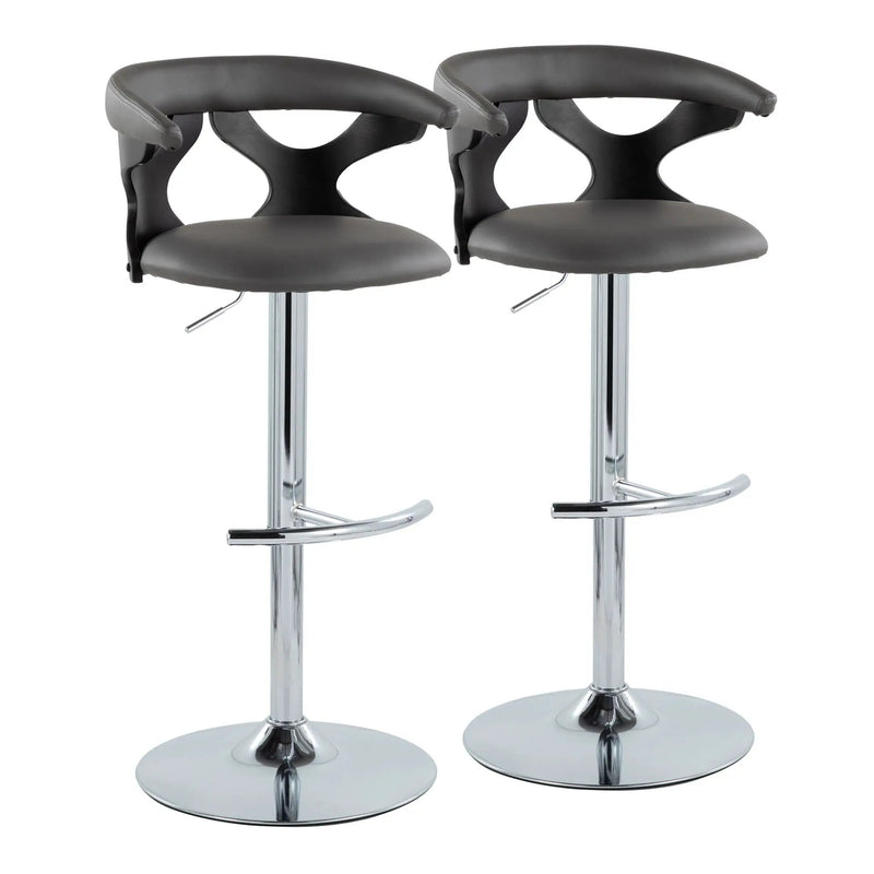 Gardenia - Contemporary Adjustable Barstool & Swivel, Rounded T Footrest (Set of 2) by Unique Piece Furniture