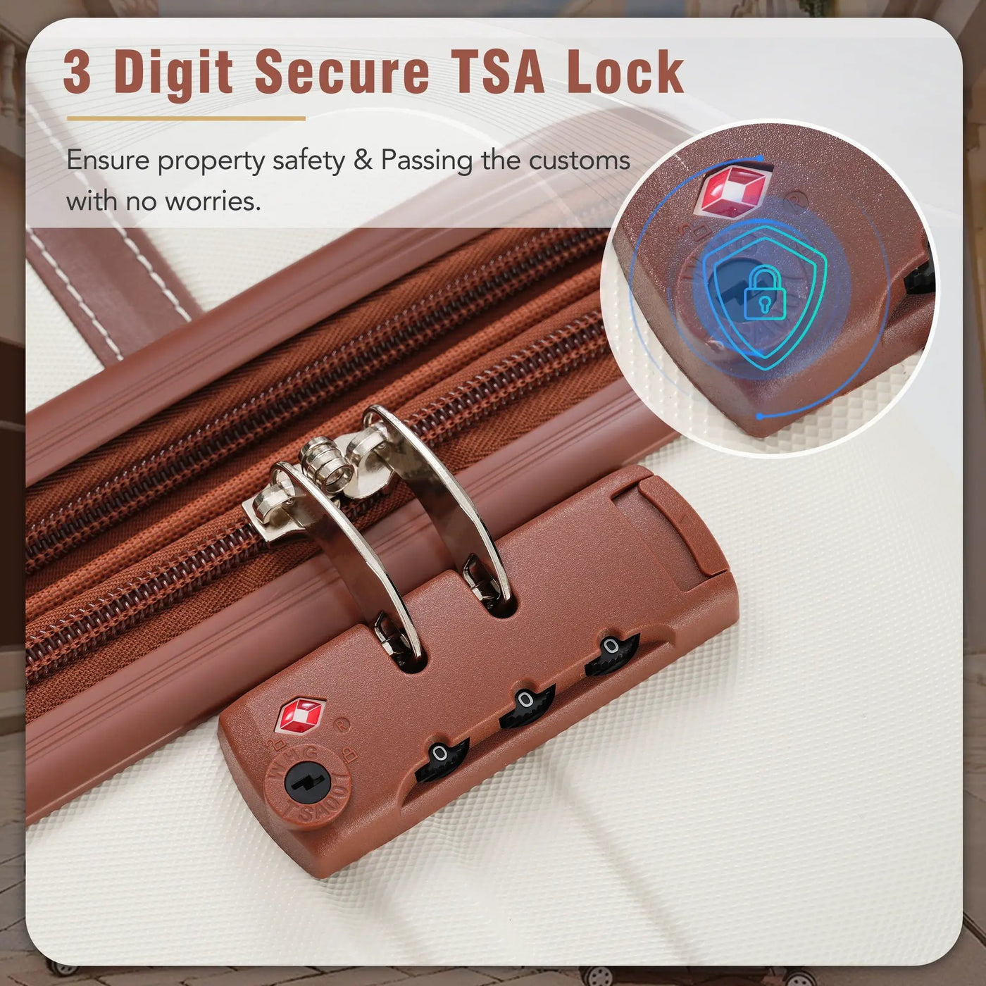Hardshell Luggage Sets 3 Pieces 20" / 28" Luggages And Cosmetic Case Spinner Suitcase With Tsa Lock Lightweight by HouseOfZazla