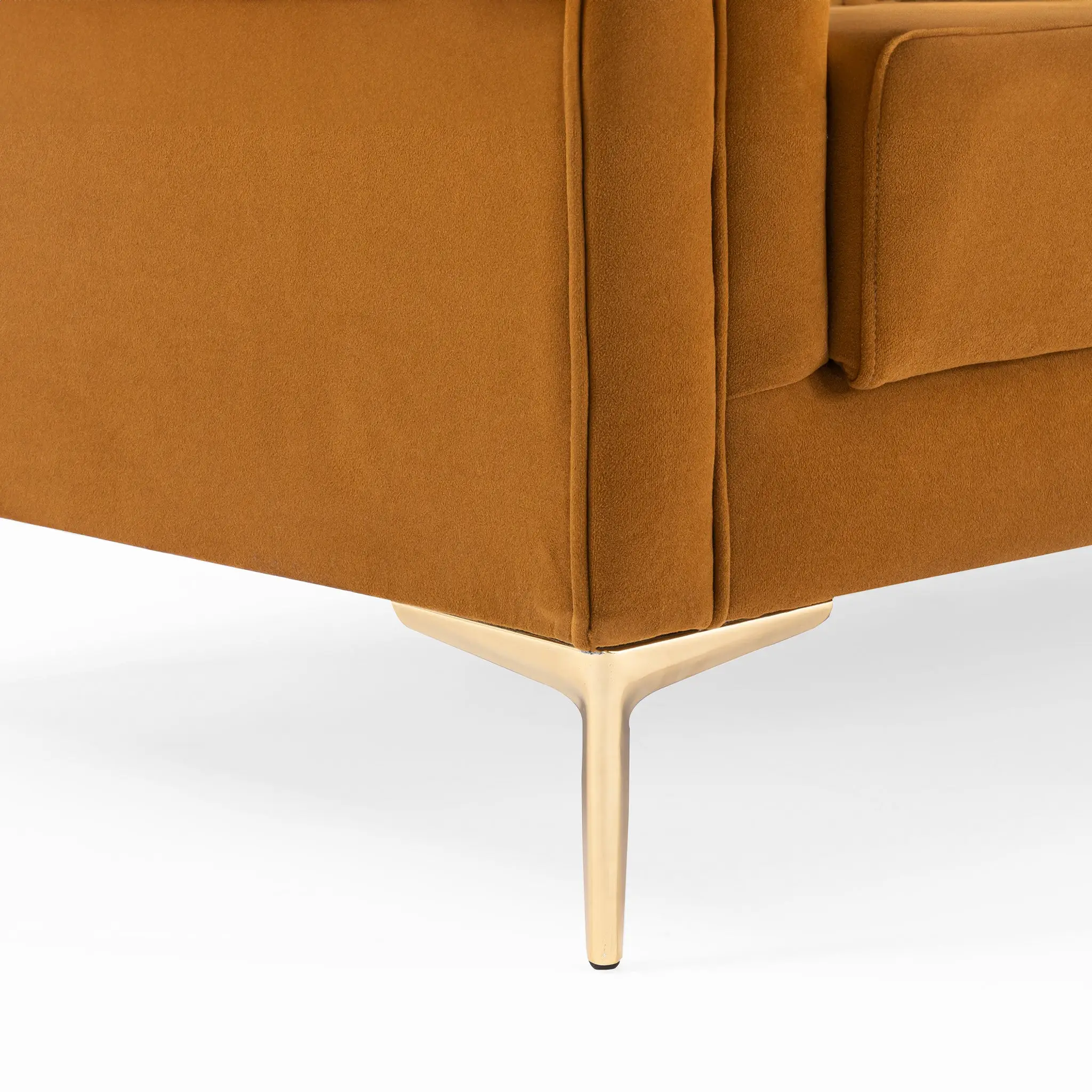 Angelina Sofa 91" (Cognac Velvet) by HouseOfZazla