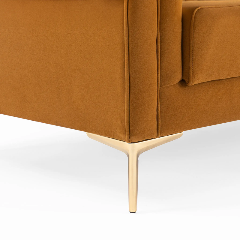 Angelina Sofa 91" (Cognac Velvet) by HouseOfZazla
