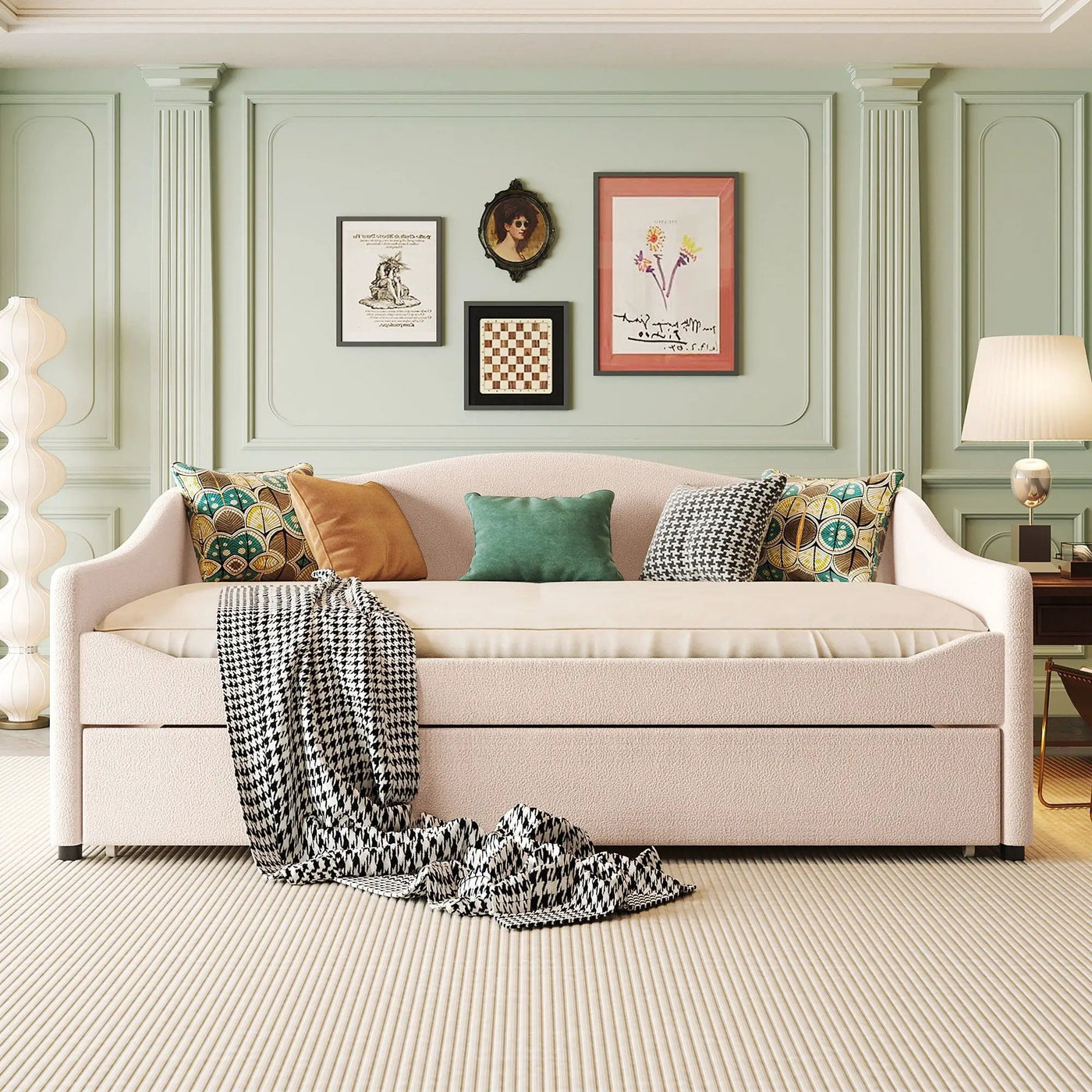 Upholstered Daybed With Light And Trundle by HouseOfZazla