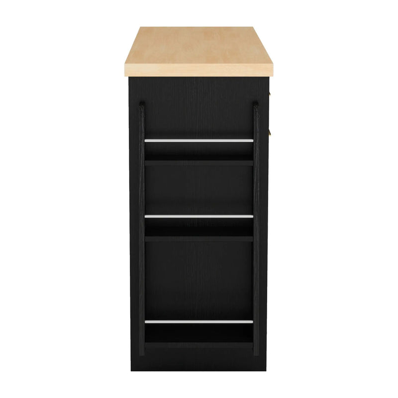 Kitchen Sideboard With Sliding Door Cabinet, 3 Tier Spice Rack