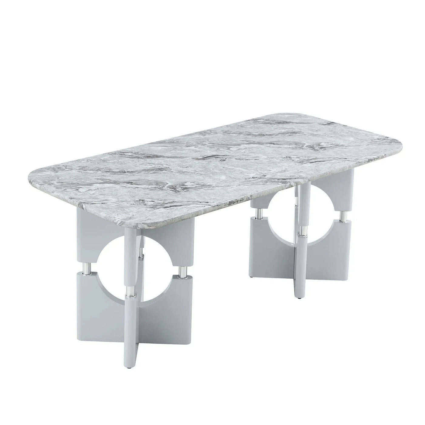 Modern Dining Table With Sleek Hollow-Out Frame And Accents by HouseOfZazla