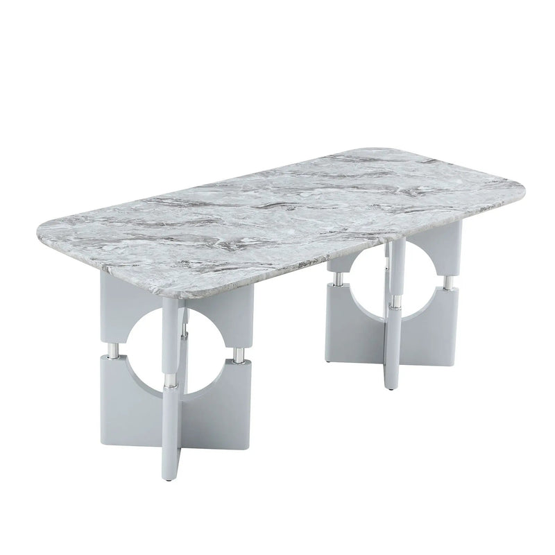Modern Dining Table With Sleek Hollow-Out Frame And Accents by Unique Piece Furniture