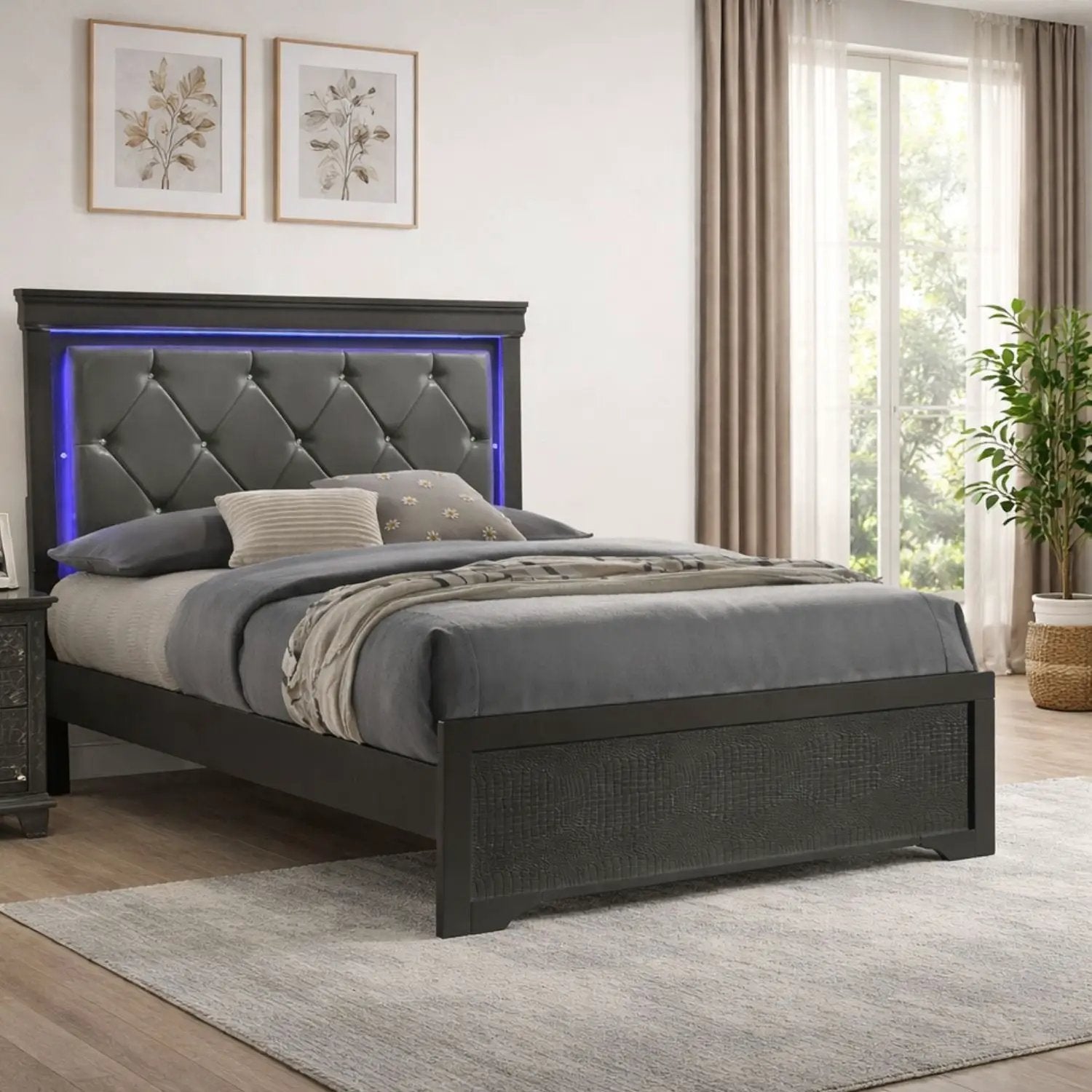 Blaze - Bed With LED Headboard by HouseOfZazla