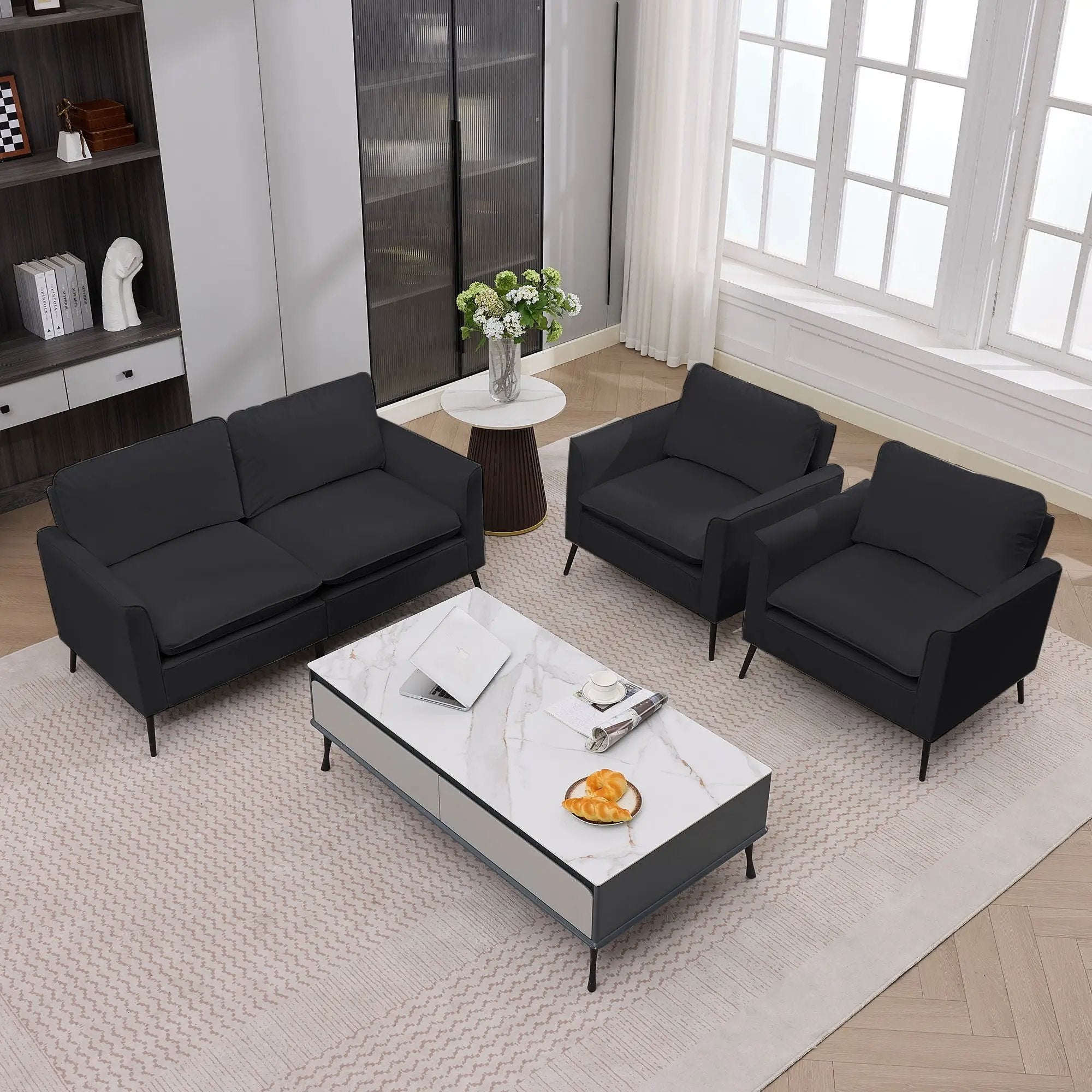 Upholstered Loveseat, For Living Room by HouseOfZazla