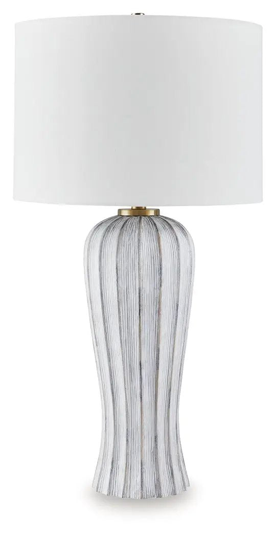 Lanwell - Poly Table Lamp - Antique Gray by Unique Piece Furniture