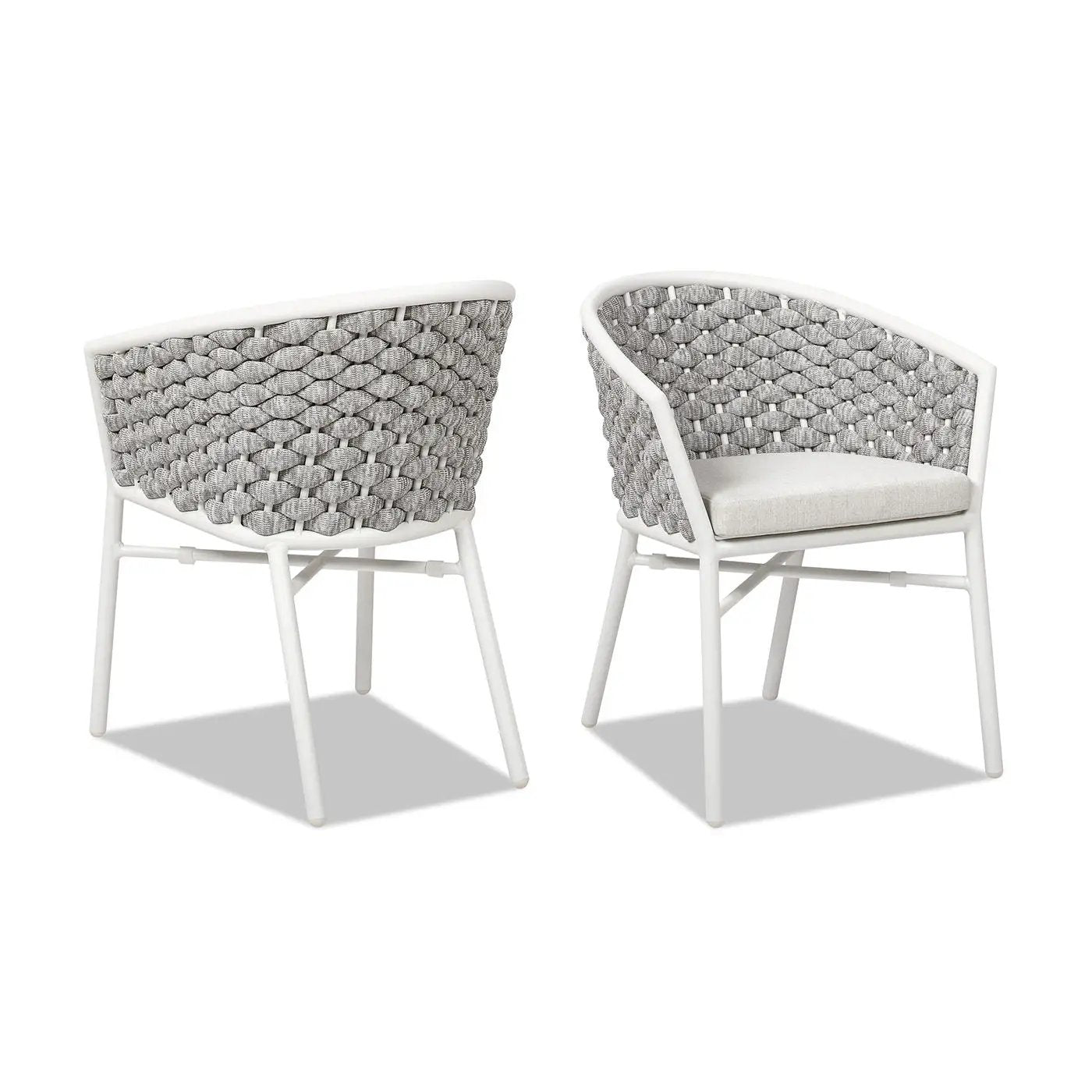 Rowan - Rope Barrel Back Patio Dining Chairs (Set of 2) - Optic White by Unique Piece Furniture