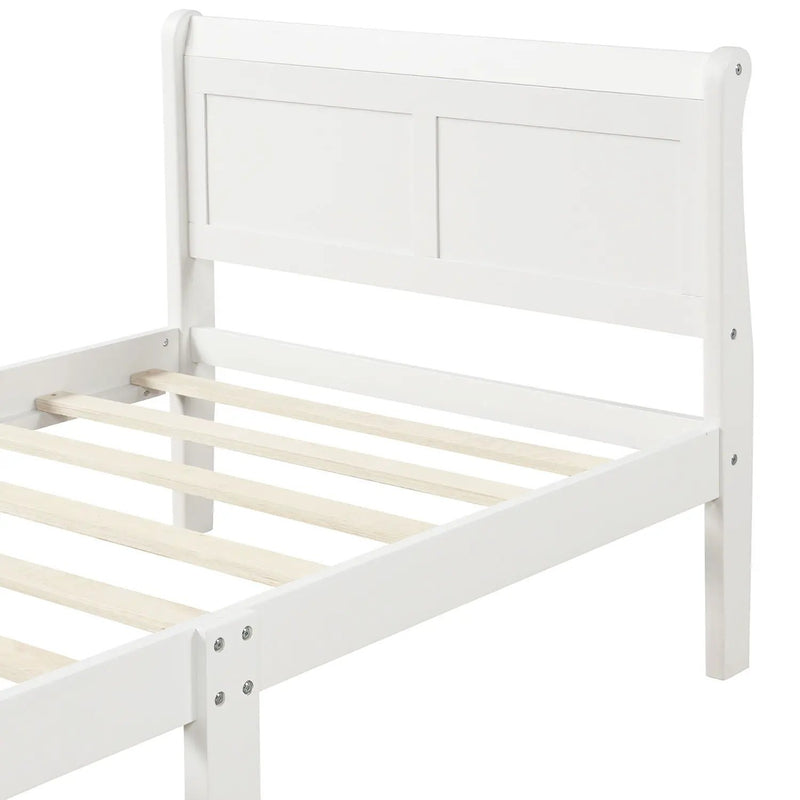 Platform Bed Frame Mattress Foundation Sleigh Bed With Headboard / Footboard / Wood Slat Suppor by HouseOfZazla