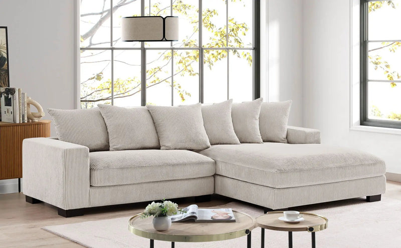 Luxe - Oversized 2 Piece Sectional Couches For Living Room, L Shaped Sofa With Chaise by HouseOfZazla