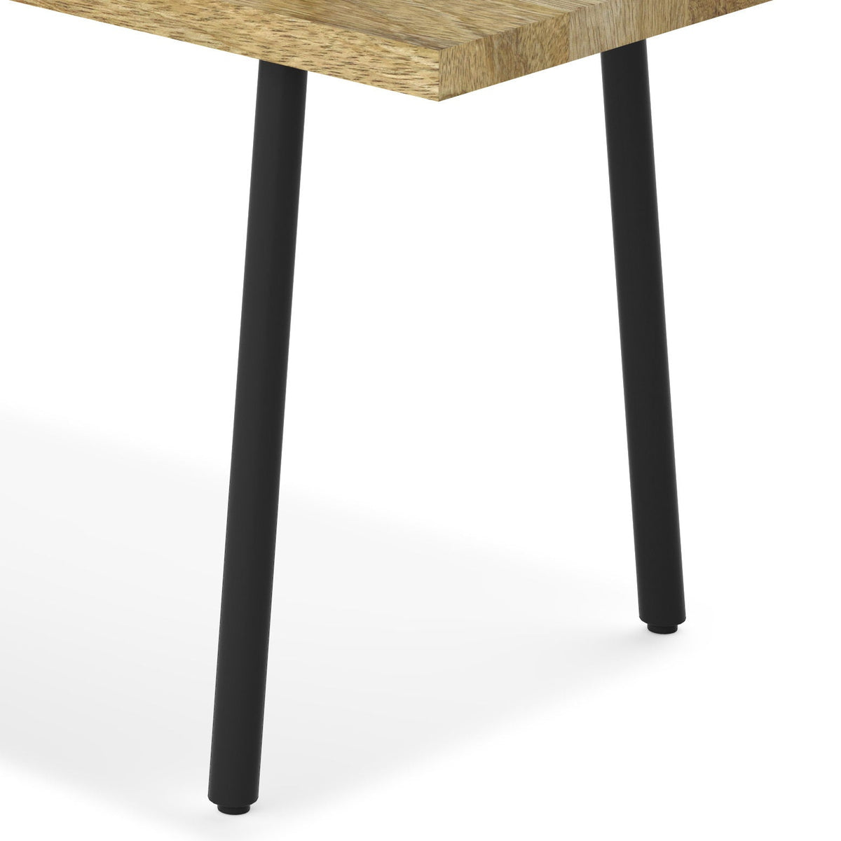 Light Brown Entryway Bench with Metal Legs - Solid Wood, photo 3 of 18