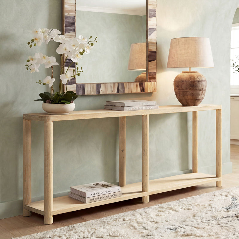 Milo - Console Table With Lower Shelf - Natural by HouseOfZazla