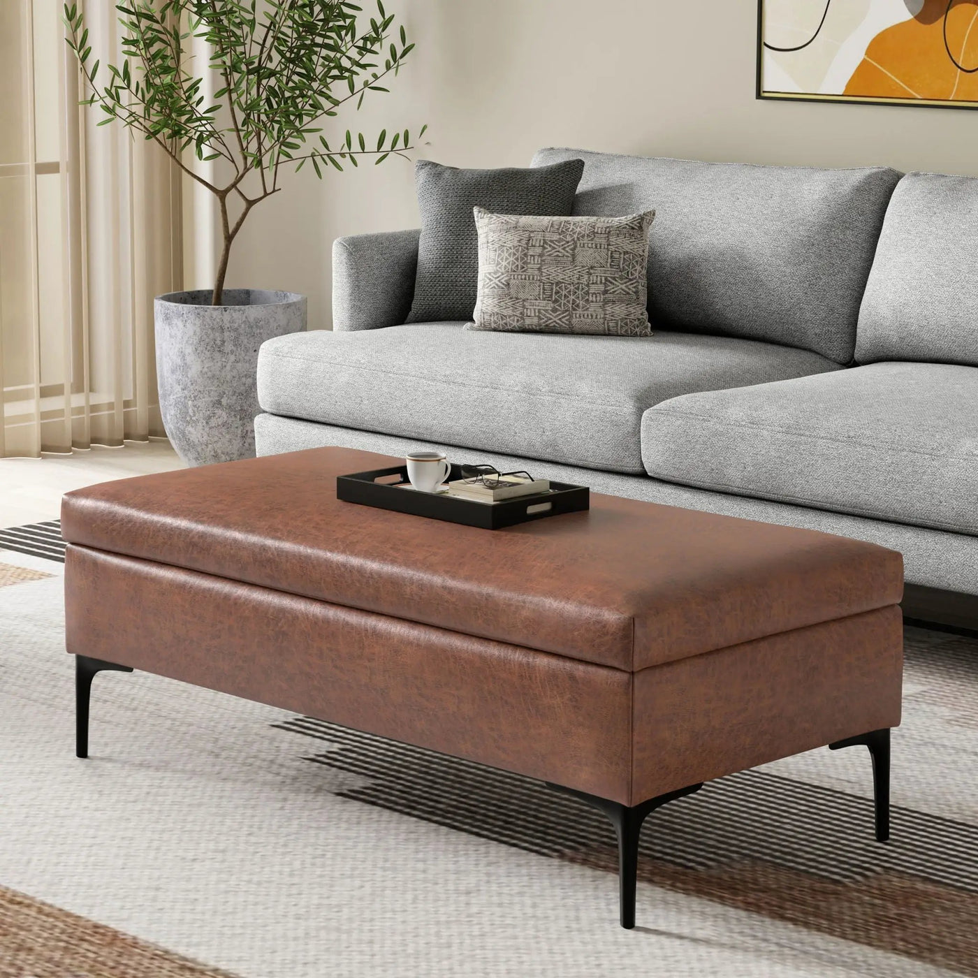 Rebecca - Multifunctional Coffee Table Storage Ottoman With Lift Up Lid by HouseOfZazla