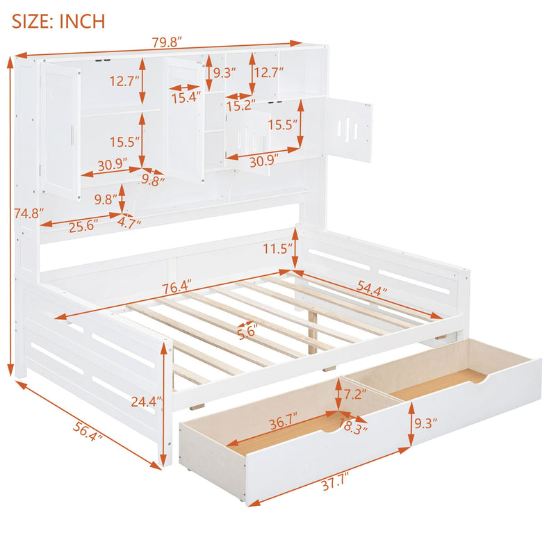 Daybed With All-In-One Cabinet And Shelf by HouseOfZazla