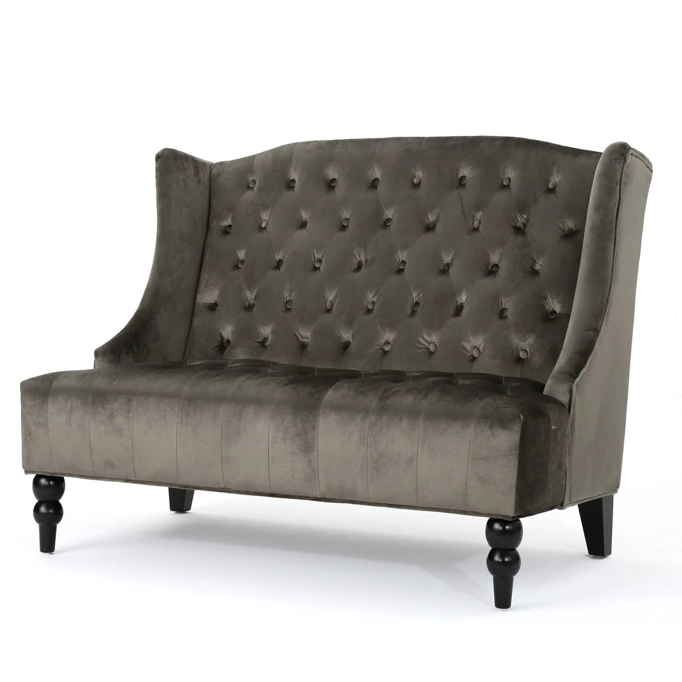 Nurturing Upholstered Loveseat With Wing Back And Diamond Tufting by HouseOfZazla