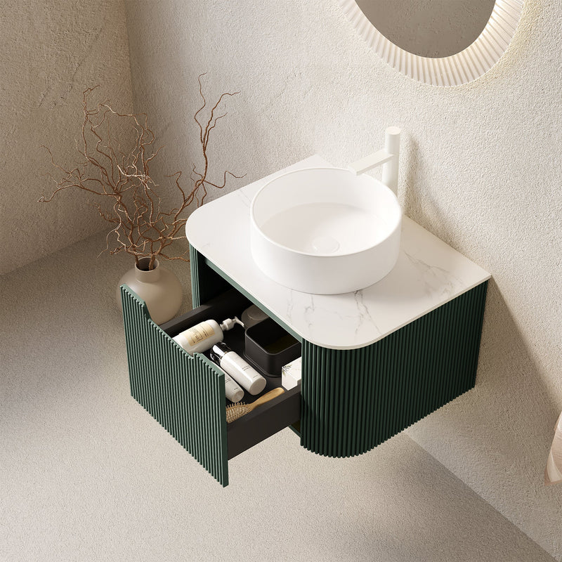 DINA 24" Bathroom Vanity & Sink, Floating Curved Edges by HouseOfZazla