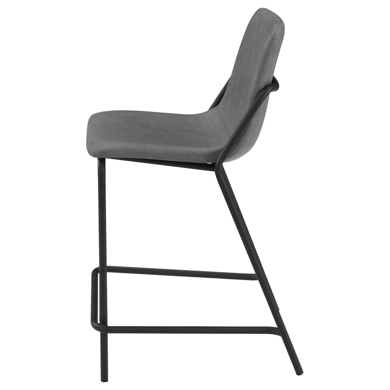 Counter Height Stools With Footrest (Set of 2) - Gray / Black by HouseOfZazla