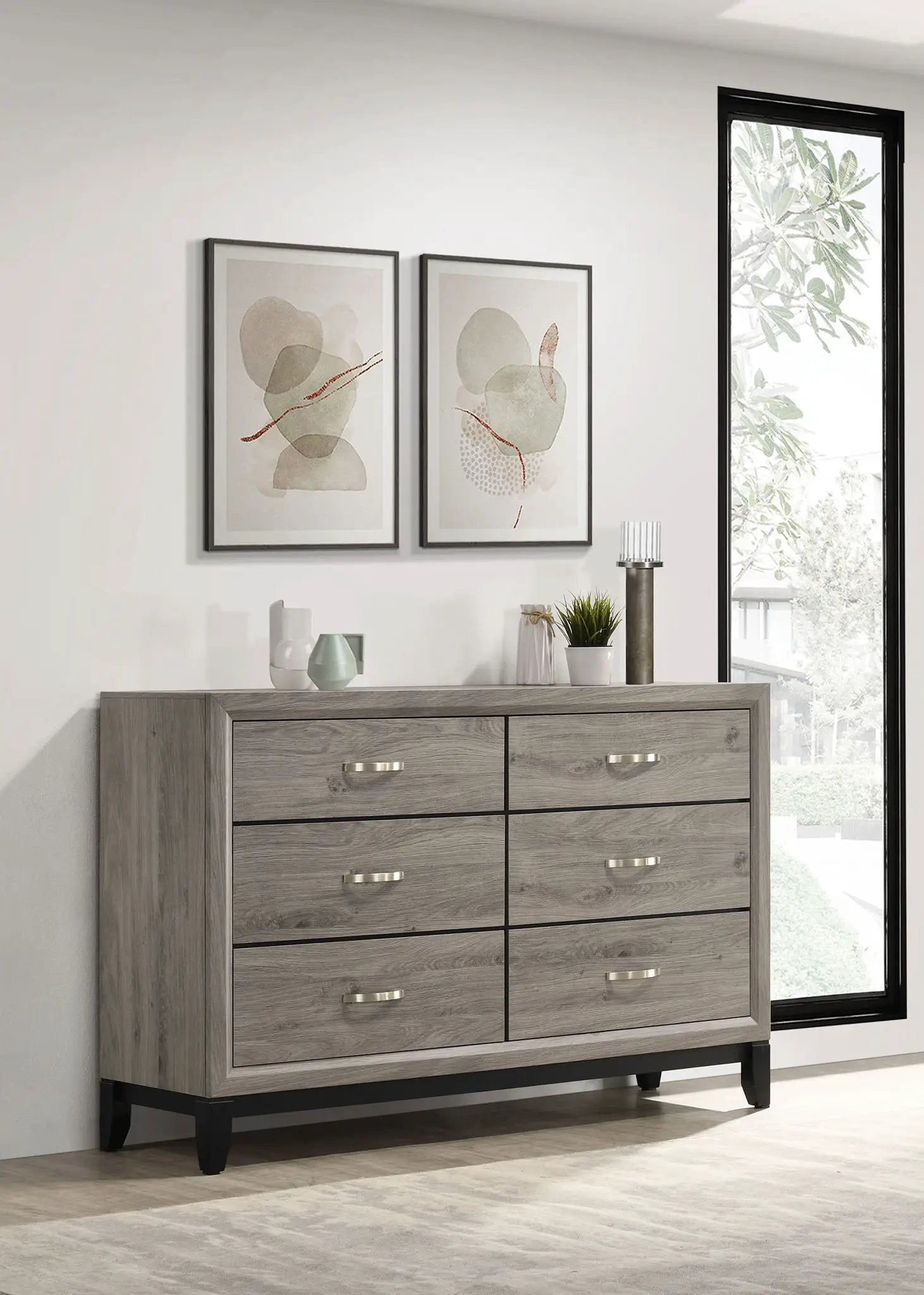 Watson 6-drawer Bedroom Dresser Cabinet Light Taupe by Unique Piece Furniture
